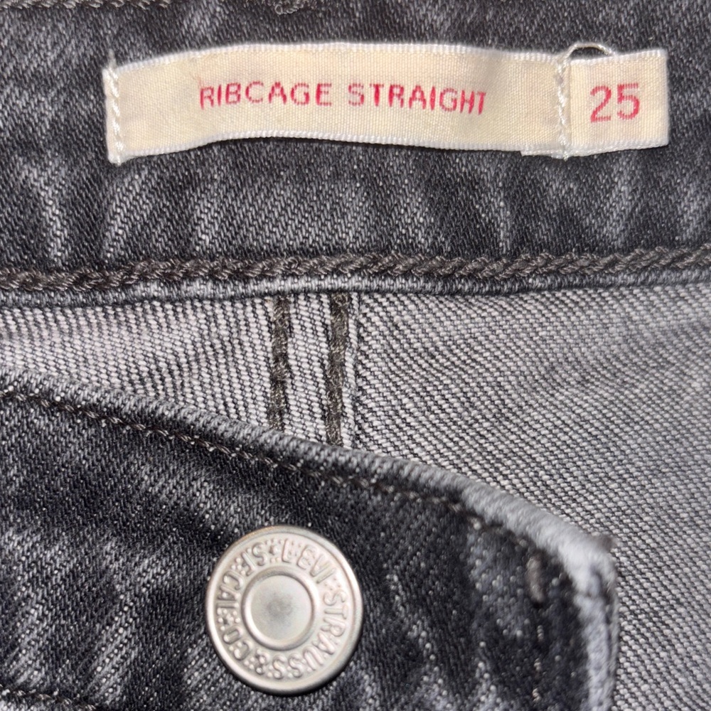 Free people Levi's high rise Women's ribcage straight leg Gray Jeans - Picture 10 of 12